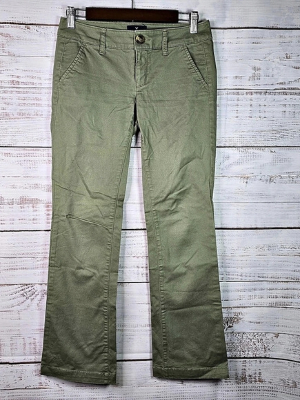 American Eagle Kick Boot Women’s Size 0 Green Low Rise Bootcut Pants